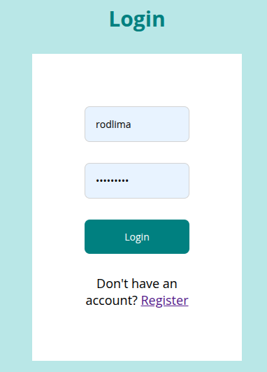 Tela de login do Blog App
